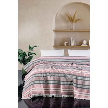Rebeka Kırmızı Gunes Model - Çift Kişilik Pike 200 x 230 Siyah - Krem - Kırmızı