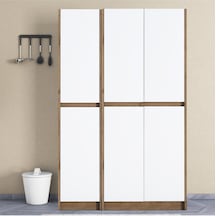 Umg Mobilya Ultra Çok Amaçlı 6 Kapaklı Mutfak Dolabı, Ayakkabılık, Banyo Dolabı, Kiler Dolabı Patentli Beyaz - Meşe