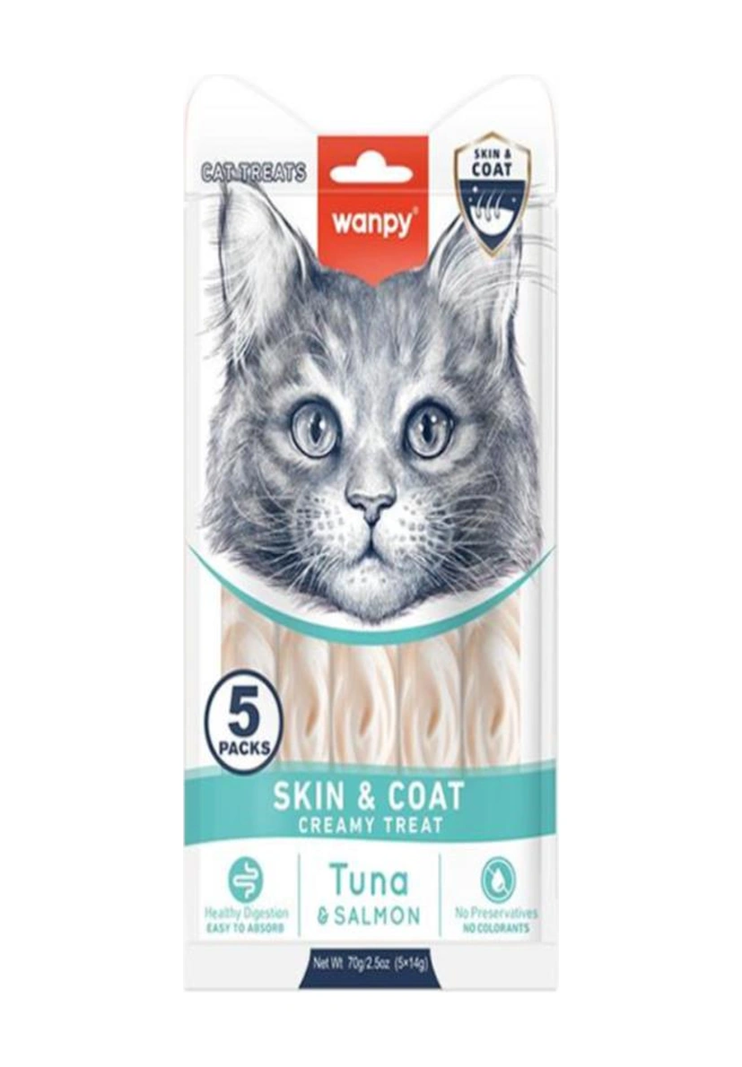 Wanpy Skin&coat Sıvı Kedi Ödülü Cilt Ve Tüy Sağlığı İçin 5x14gr