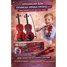 Keman Violin Yaylı Çocuk Müzik Aleti Gerçekçi Tasarım Eğitici Oyuncak