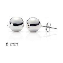925 Ayar Gümüş Top Küpe - 6 Mm Gümüş