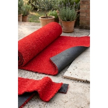 Ayrex Grass Dekoratif Suni Çim Halı Balkon Bahçe Teras İç Dış Mekan Kırmızı Yapay Çim Halı 7 Mm Kırmızı 1 98 x 98