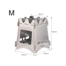 Kamp Odun Sobası Taşınabilir Paslanmaz Çelik Hafif Katılaşmış Gümüş