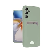 Samsung Galaxy A16 5g Kılıf Kelvin Kartvizitli Silikon - Açık Yeşili Düz Renkli