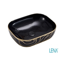 Lena EH-2031AS2 Tezgahüstü Lavabo Altın - Siyah