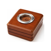 Bfastore El Yapımı Ahşap Tealight Mumluk, Ceviz Rengi, 11x10x7 Cm Çok Renkli