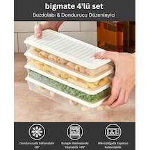 Bigmate Bgmt1515 4'lü Şeffaf Saklama Kabı 4x1 Lt Mikrodalga Buzdolabı Ve Dondurucu Uyumlu Düzenleyici Beyaz