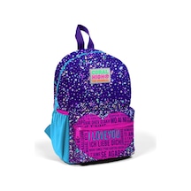 Minik Yuva Sırt Çantası Mor Mavi Pembe Kalp Desenli İki Bölmeli 23540