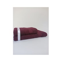 Trendy Banyo Havlu Seti- 70x140 Cm+50x90 Cm Mürdüm