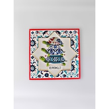 Polyester Kabartmalı Erikli Magnet 7 X 7 Cm Dekoratif Hediyelik Buzdolabı Süsü Kod:1516