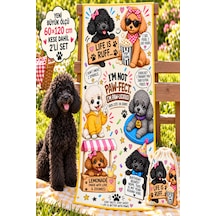 Kedi & Köpek Kurulama Havluları Poodle Mix - Köpek Desenli Büyük Boy Hızlı Kuruyan 60x120cm