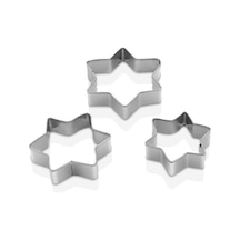Qlux 3'lü Metal Kurabiye Kalıbı Metal Gri Diğer