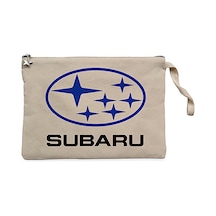 Subaru Logo Stars Krem Clutch Astarlı Cüzdan / El Çantası Krem