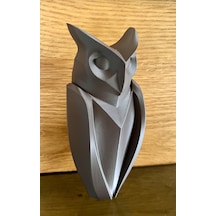 14cm Baykuş Minimalist Dekoratif Hediyelik Eşya İşyeri Ofis Masa Raf İçin Siyah