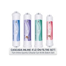 Cascada Su Arıtma Filtresi Inline Çubuklu 4'lü Ön Filtre Seti
