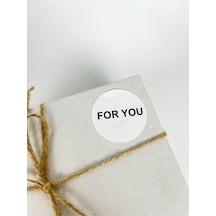 For You Siyah Yazılı 3 Cm Yuvarlak Yapışkanlı Sticker Etiket 150 Adet