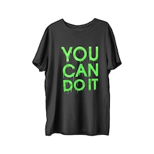 Top Glory Youcan Baskılı Penye Boks Sporcu T-Shirt (532150045) Siyah