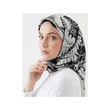 Bushu Noira Twill Eşarp - Çizgi Çiçek Desenli Çok Renkli 51601623
