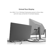 Usb-c Hub, 11&apos İ 1 Arada Çoklu Bağlantı Noktalı Adaptör Yuvası, 4k Hdmı, Displayport, Vga, Usb-c Ve 100w, Bağlı Cihazdan Şarj Etmek İçin, 3x Usb A, Gigabit Ethernet, Sd, Microsd, 3,5 Mm Jak
