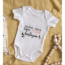 Bitmeyenkartus Bk Kids Herkes Bana Ben Teyzeme Hastayım Tasarımlı Bebek Body Zıb Çok Renkli