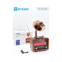 O-kam Ok-ns-03bt Bluetooth Gramofon Şömine Efektli Radyo