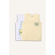 Defacto %100 Pamuk Baskılı 2li Atlet Erkek Bebek G9953a526hsyl155 Sarı-yl155