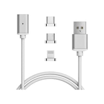 1049 1 Metre Lightning Micro Usb Type C Mıknatıslı Tüm Telefonlar Uyumlu Şarj Kablosu Kablo Bozulmasından Sıkıldınız Mı Manyetik Şarj Tak Çıkar Olmadığı İçin Kablo Ömrü Uzun Olacak