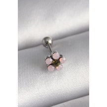 316l Çelik Gümüş Renk Zirkon Taşlı Çiçek Tragus Piercing 5886 Çok Renkli 01677425