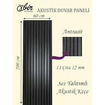 Özbir Mobilya Antrasit Akustik Duvar Paneli 60x200 Ahşap Duvar Pa