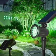 Güneş Enerjili 7w Yeşil Led Toprağa Saplamalı Lamba Solar Peyzaj Aydınlatma 1 Adet Çim Armatür -
