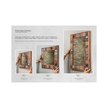 Oscar Stone Decor Masif Çerçeveli Mozaik Taş Ayna 43 Cm X 63 Cm Ayn4060-027 Çok Renkli