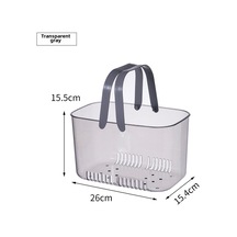 Youtek Banyo İçin Şeffaf Gri Plastik Depolama Sepeti - Büyük Kapasiteli, Süzgeçli, Taşınabilir, Yüksek Ve Kalın Tasarım, Çeşitli Gereçleri Düzenle Diğer