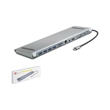 Hadron Hdx7854 Type-c Combo Hub Hdmı 4k Vga Lan Usb 3.0 Pd Audio Kart Okuyucu 11 Port Gri
