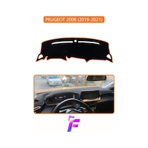 Peugeot 2008 2019-2021 Uyumlu Torpido Örtüsü Yansıma Önleyici Tam Koruma Kolay Montaj J4 Kahverengi