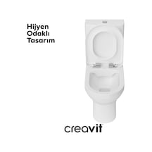 Creavit Letoon Rim-off Duroplast Yavaş Kapanan Klozet Kapaklı Beyaz Set