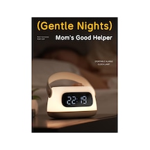 Retro Gece Lambası - Masa Saati Beyaz Beyaz