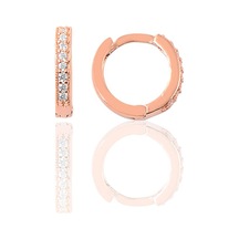 Gümüş Rose Zirkon Taşlı 12 Mm Halka Küpe N11.48445
