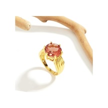 Tek Parça Büyük Tektaş Yüzük Sentetik Renk Değişimi Zultanit 925 Ayar Gümüş Güzel Takı Kadınlar İçin Günlük Kullanım Us Ring Size 8 - Standart Sarı