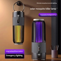 Xuweiwei Gri Usb Ve Güneş Şarjlı Sivrisinek Öldürücü Lamba 3 Zaman Ayarı Ev Kamp Taşınabilir Böcek Kovucu