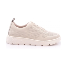 Dgn 25219 Kadın Bağcikli Sneaker Ayakkabi Kırık Beyaz