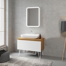 Denko Taylan 85 Cm Mdf Beyaz Banyo Dolabı Takımı Beyaz