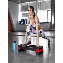 Step Tahtası Iki Kademeli, Ayarlanabilir Egzersiz Aerobik Spor Ve Fitness Adım Platformu Kırmızı Tek Ebat