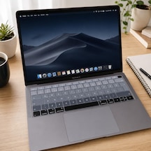 Macbook Klavye Koruyucu Türkçe Q Silikon A1932 A2179 A2337 M1 Uyumlu Ters L Enter Siyah Gri