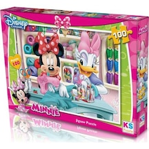 Ks Games Minnie Mouse Çocuk Puzzle 100 Parça 34x48 Cm