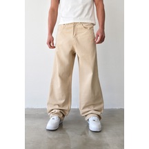 Flaw Gabardin Baggy Pantolon-29633 Bej