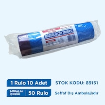 Çöp Torbası Büyük Boy Büzgülü Mavi Hışır 65X70 Koli 50 Rulo