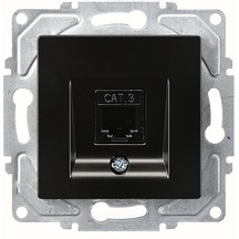 Günsan Eqona Nümeris Telefon Prizi (Cat3), Metalik Siyah, Mekanizma