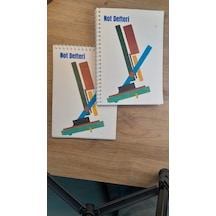 A5 Not Defteri Renkli Şekilli Kapak Üstten Ve Yandan Spiralli Çizgisiz Ve Çizgili Defter 50 Yaprak 2'li Set Çok Renkli