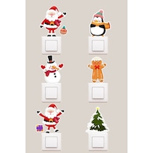Lı Yılbaşı Yeni Yıl Noel Baba Temalı Dekoratif Priz Sticker Model