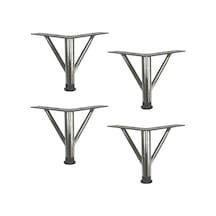 4 Adet Firkete Ayak Metal 25 Cm Krom Mobilya Koltuk Ayağı Krom